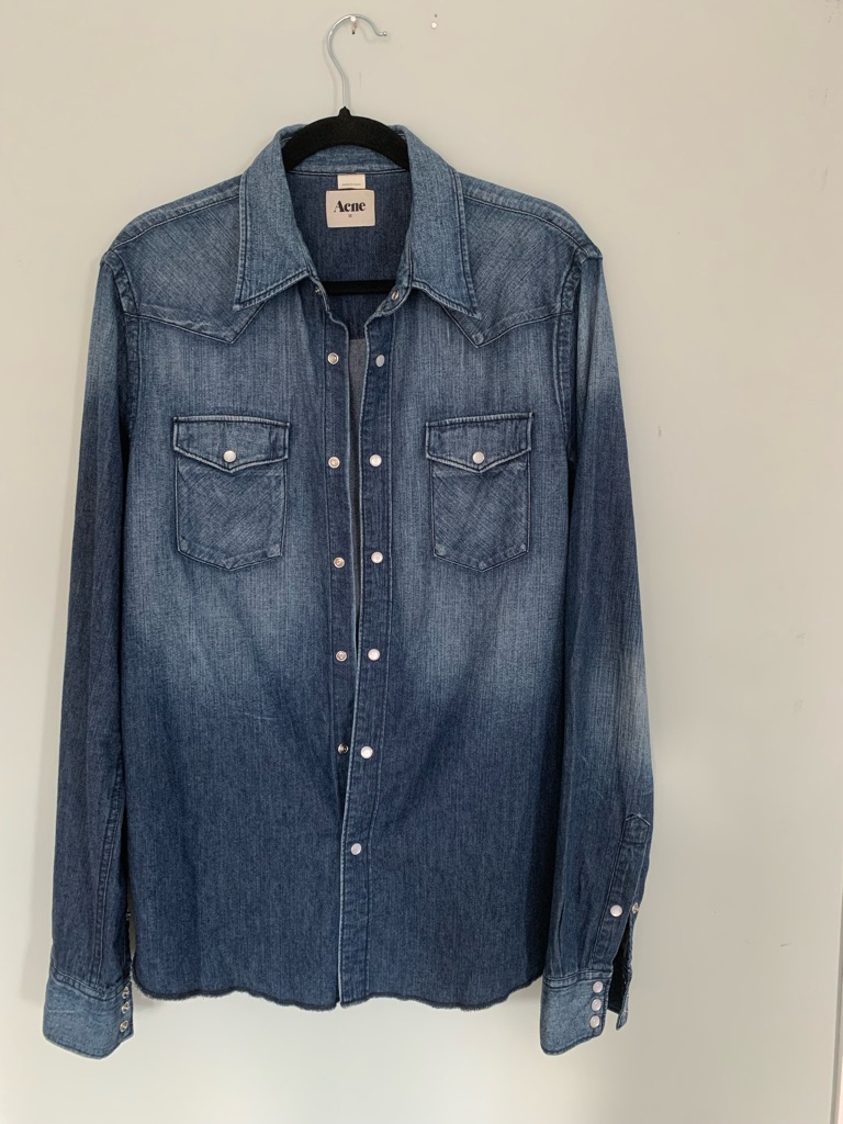 Acne Denim Shirt In Medium Blue